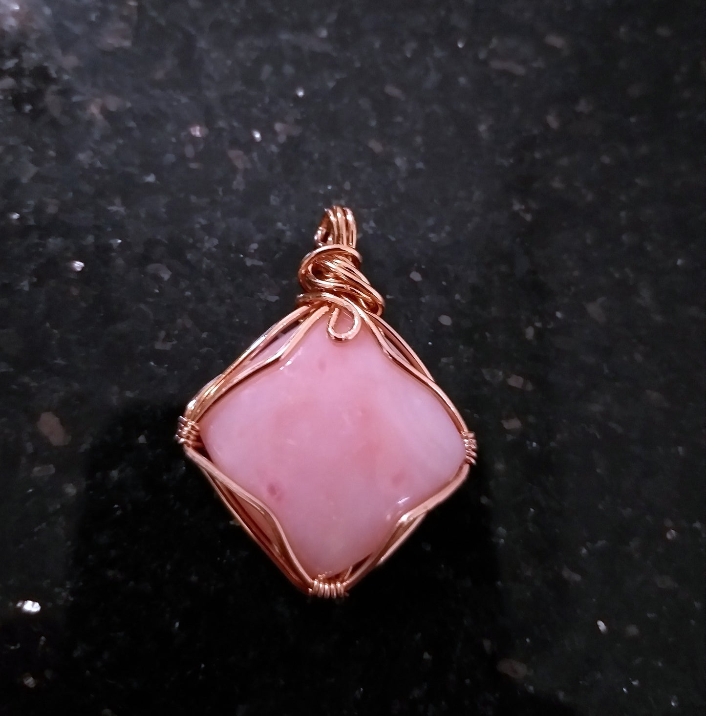 Pink Opal Square Shape Fancy Pendant, Pink Gemstone Necklace
