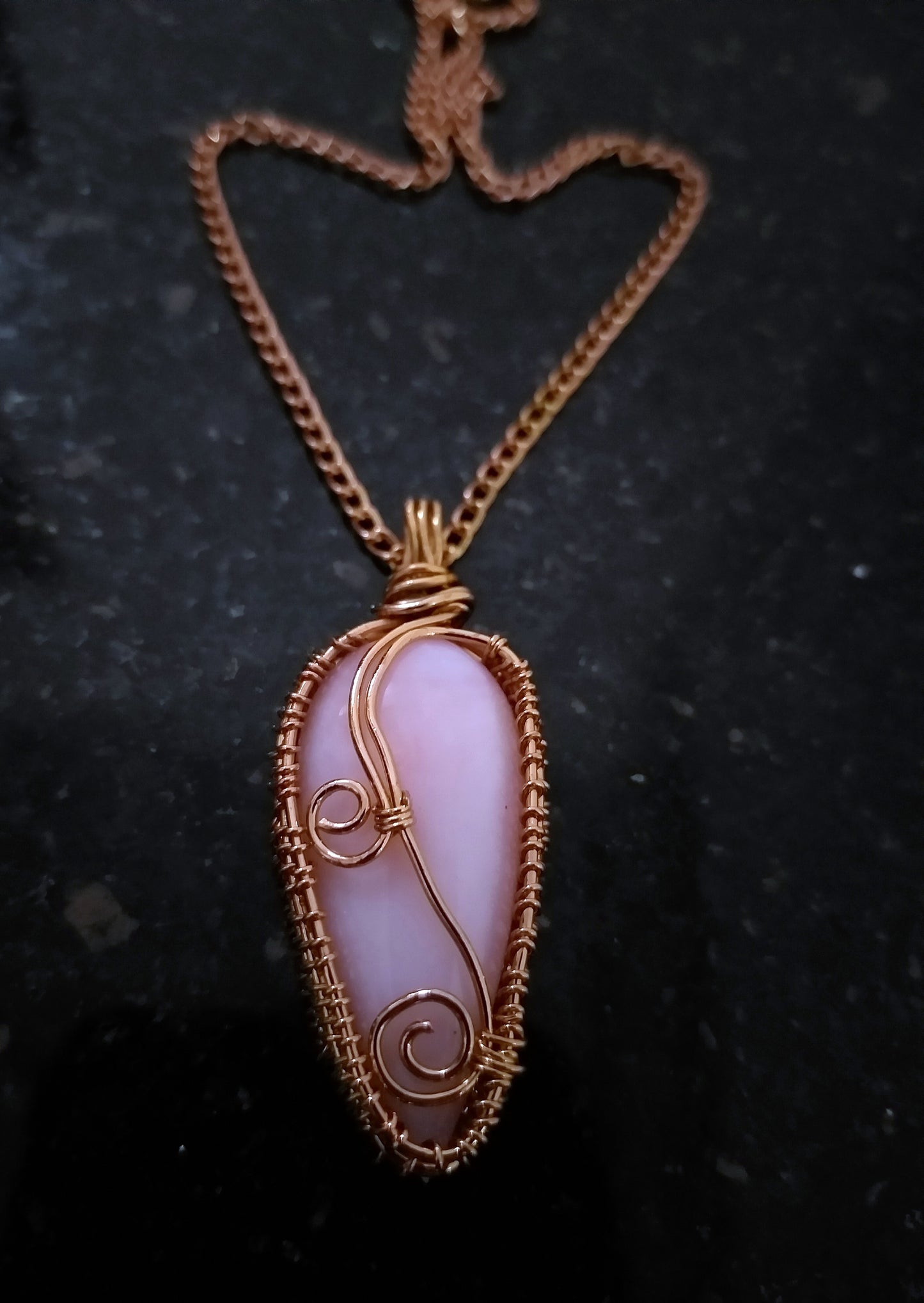 Natural Pink Opal Pear Shape Pendant, Pink Gemstone Necklace