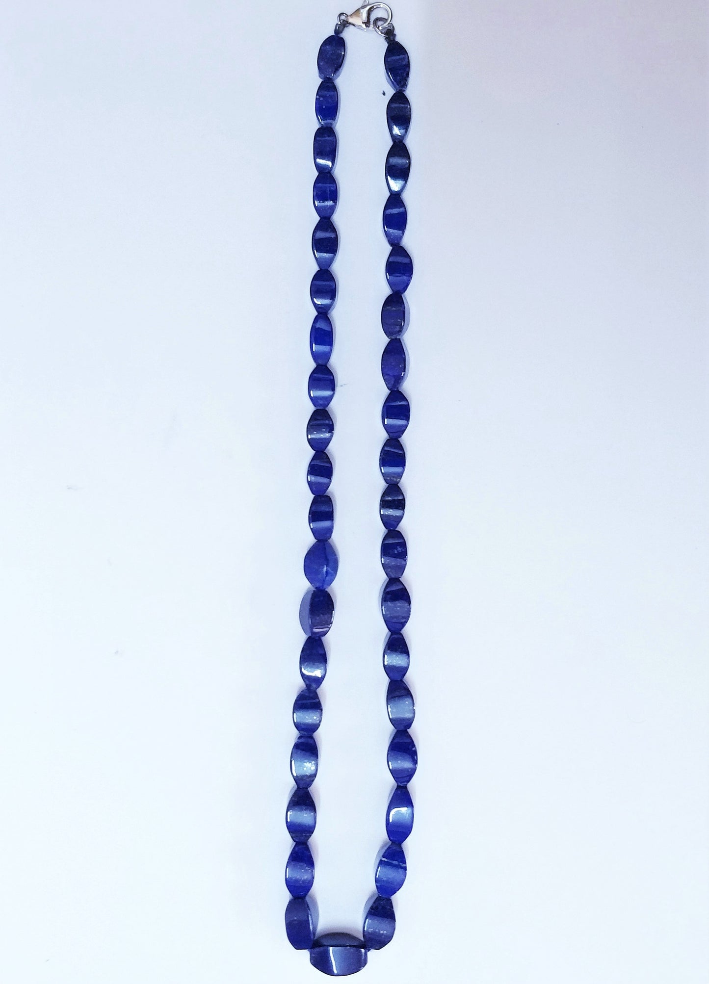 Natural Blue Lapis Lazuli Beaded Necklace, Fancy Beads Necklace