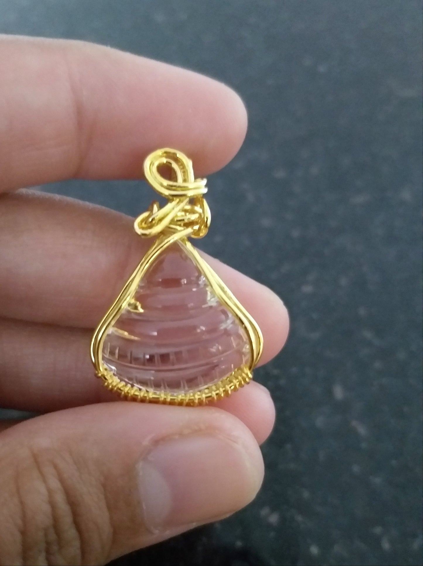 Hand Carved Natural Crystal Pendant, Rock Crystal Gemstone Necklace