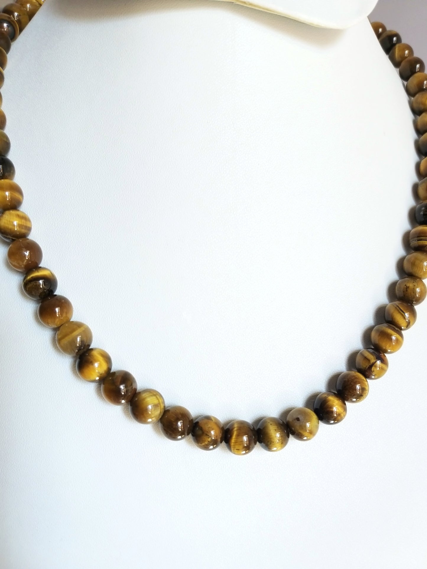 Natural Tiger's Eye Beads Necklace, Large Beads Necklace