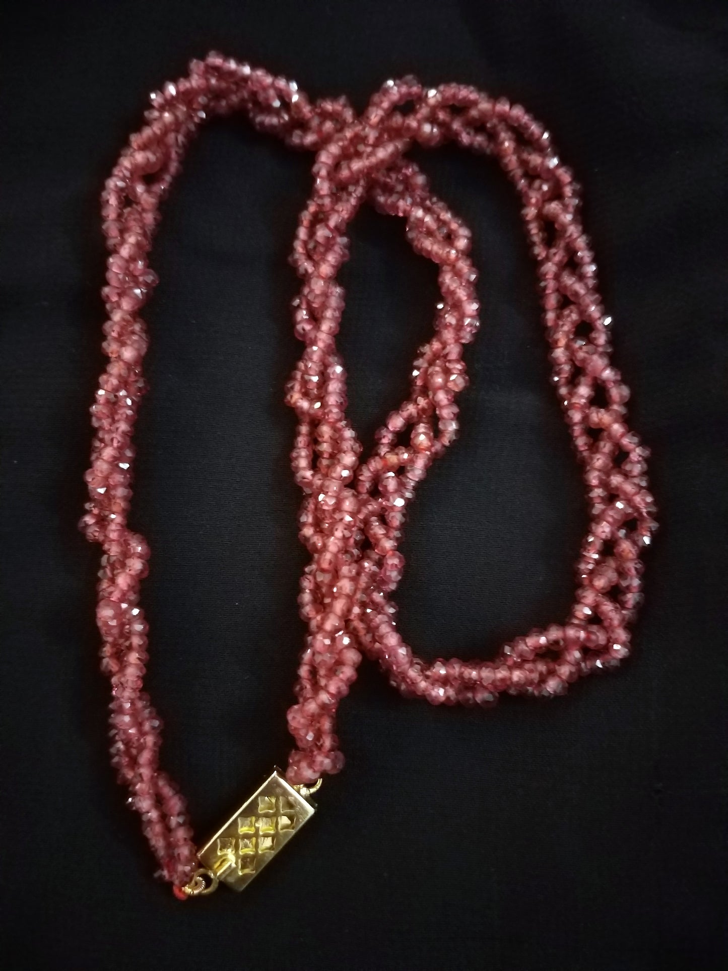 Natural Garnet Choker Faceted Beads Necklace
