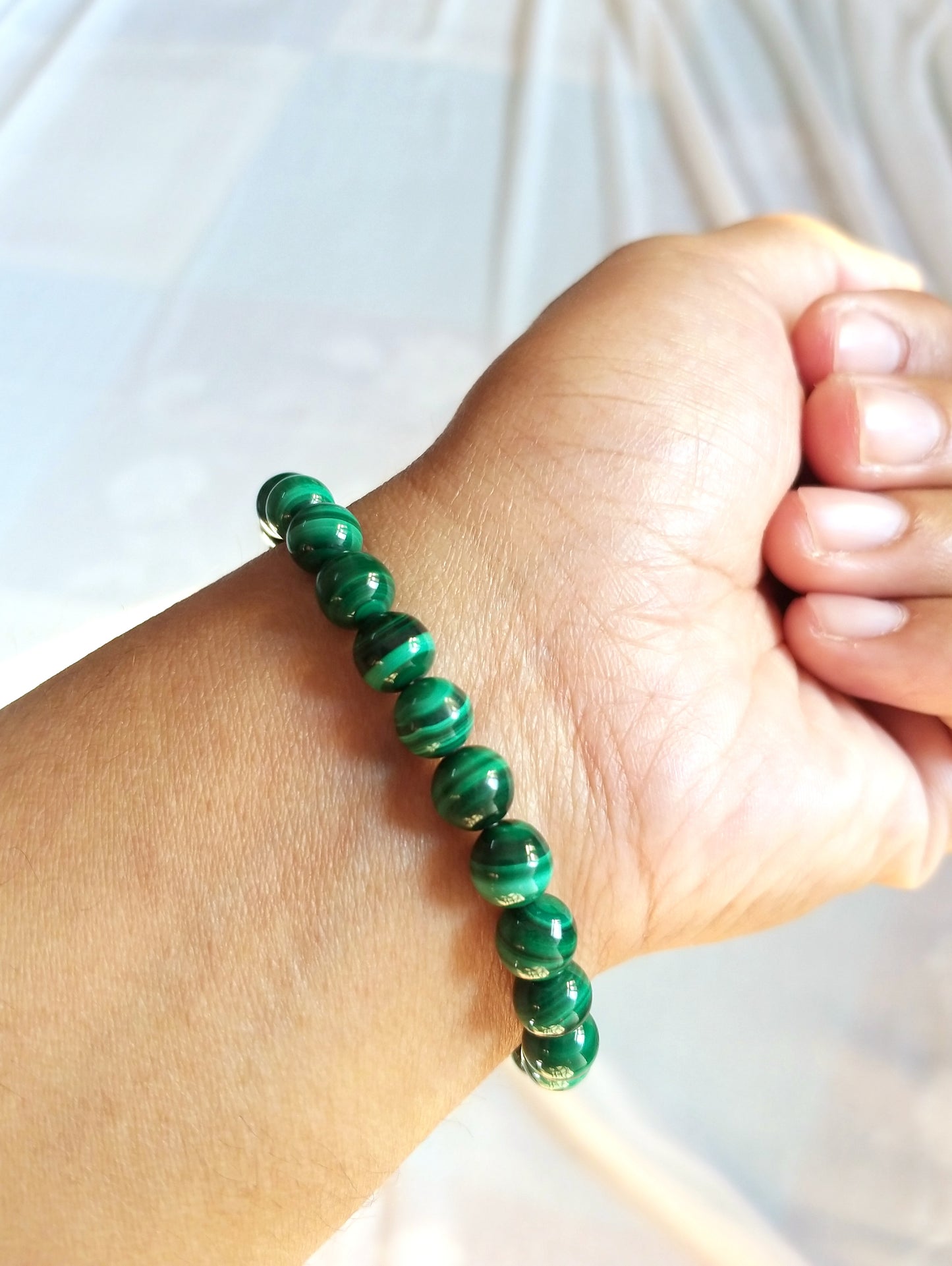 Natural Malachite Beads and Turquoise Gemstone Bracelet