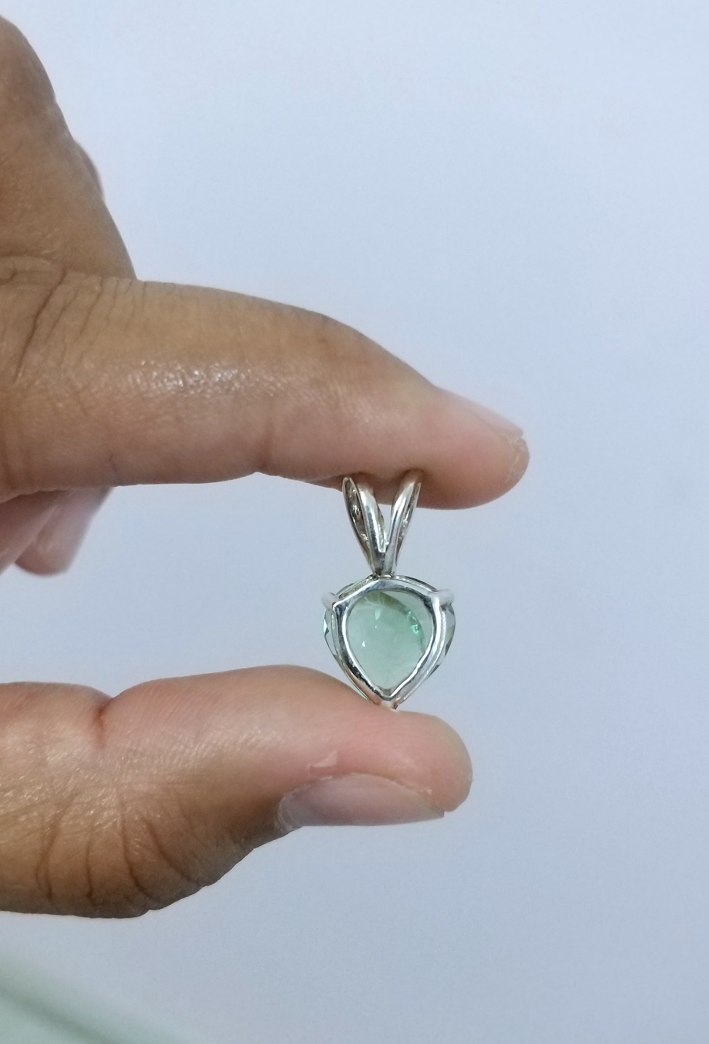 Natural Fluorite Dainty Heart Fine Jewelry Pendant, 925 Sterling Silver Necklace