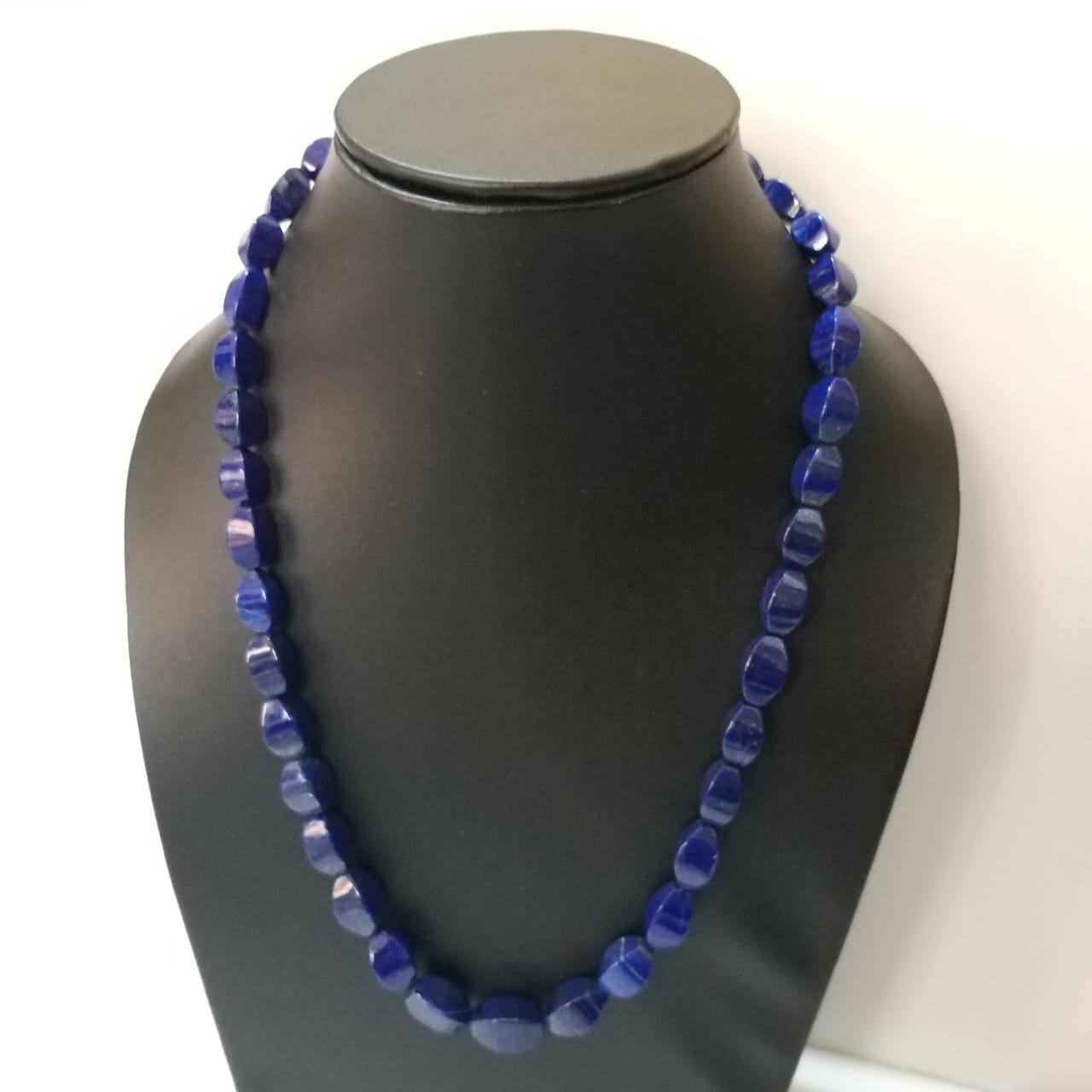 Natural Blue Lapis Lazuli Beaded Necklace, Fancy Beads Necklace