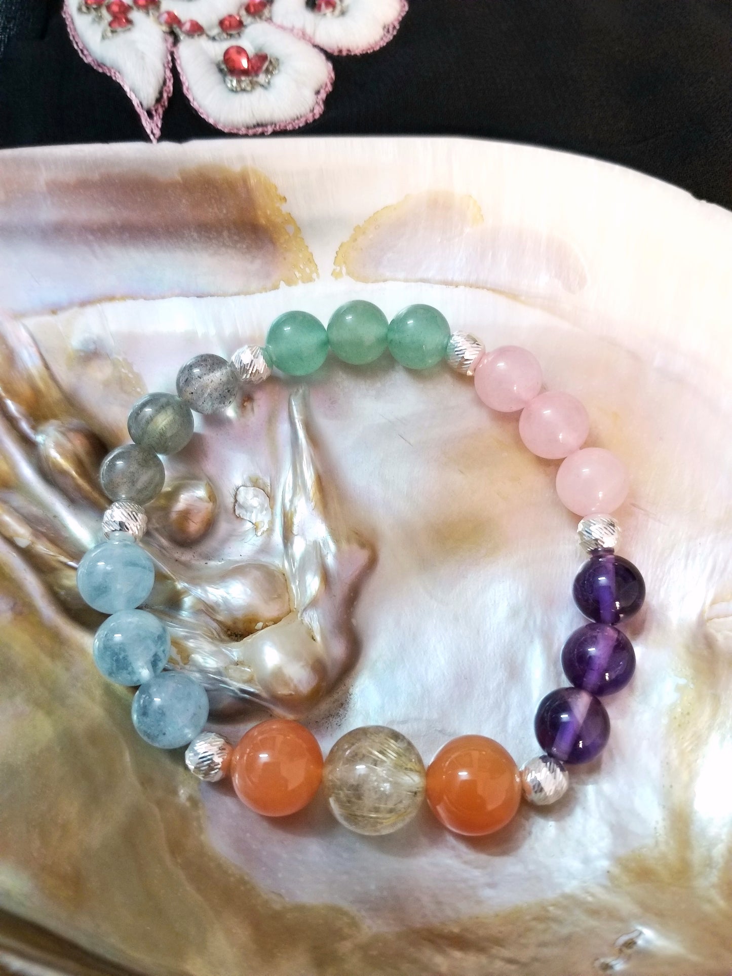 Natural Seven Stones Bracelet, Healing Beads Bracelet